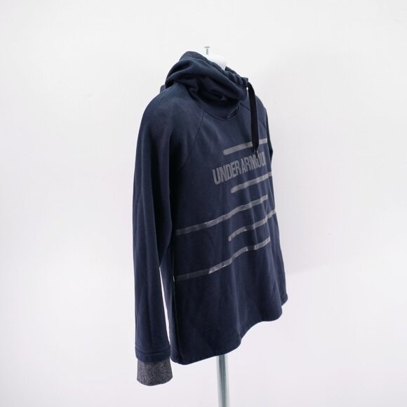 Under Armour Threadborne Black Cowl Neck Hooded Hoodie Sweater Medium - Picture 8 of 14